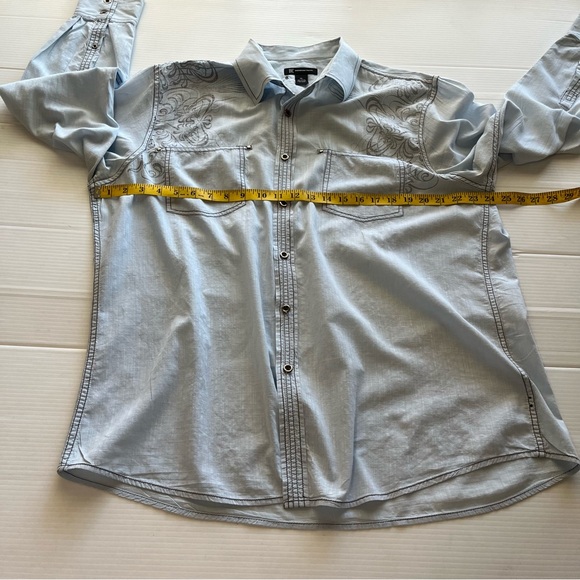 INC International Concepts Button Up Long Sleeve Shirt Light Blue Size XL - Picture 6 of 9